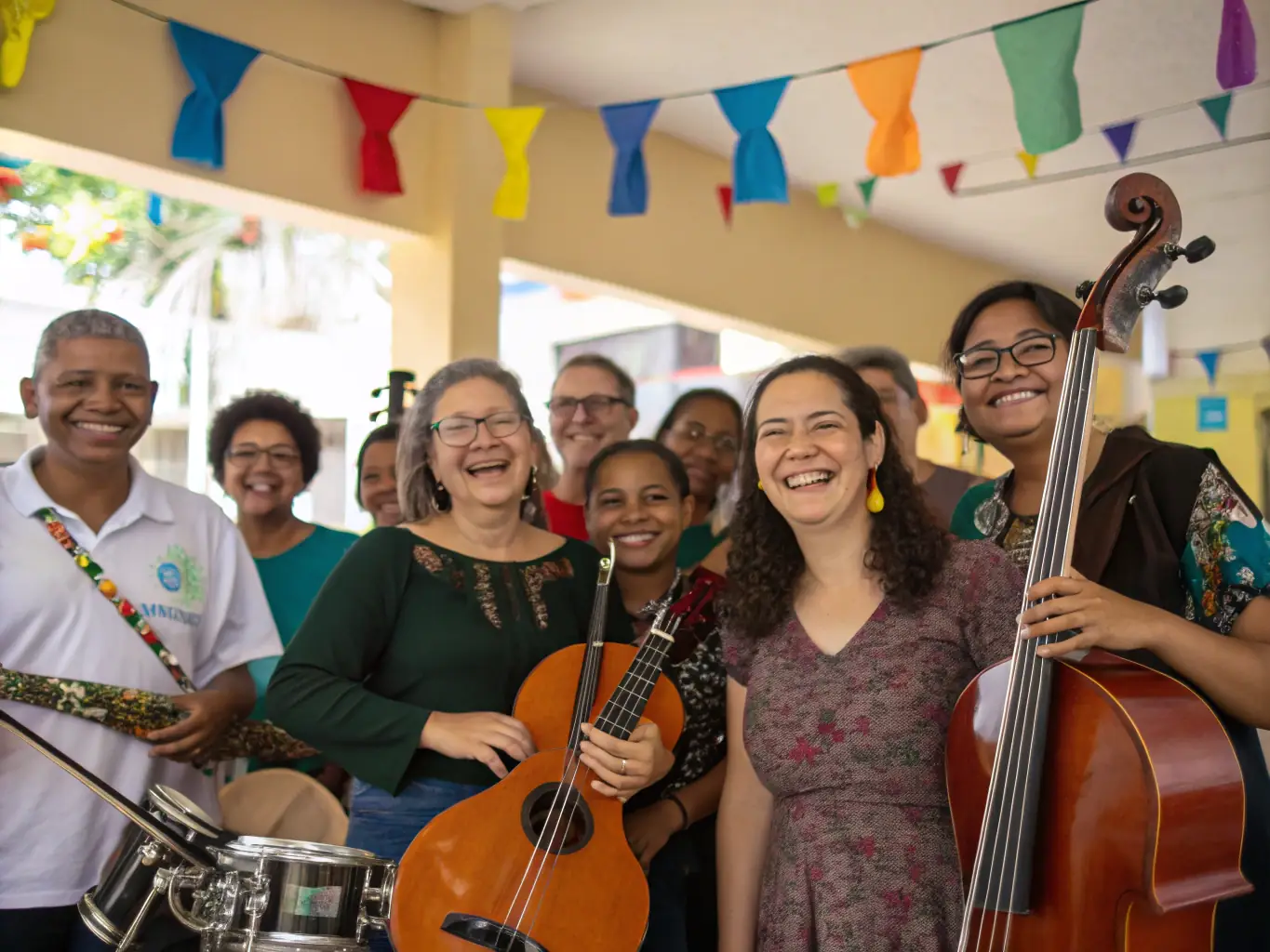 An inspiring image of community members participating in a MANAKIN MUSIC event, emphasizing the organization's commitment to social cohesion and cultural engagement.
