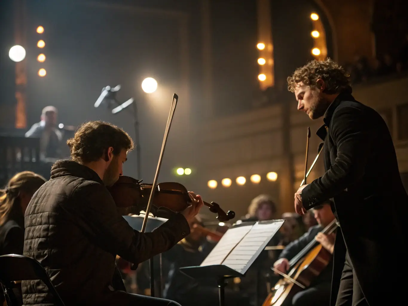 A photograph of a stage performance, highlighting the professional development opportunities provided by MANAKIN MUSIC for artists.